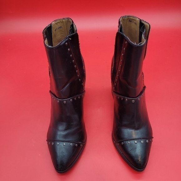 Report Jewel Vegan Leather Studded Ankle Boots Women's 9 Black - Picture 6 of 16